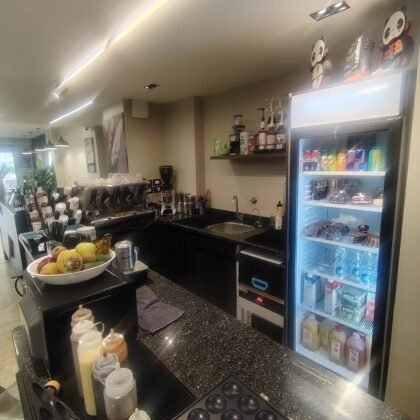 Kitchen and bar area inside Inspire Workspace & Café in Egypt